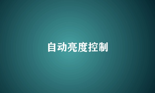 自动亮度控制