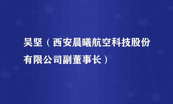 吴坚(西安晨曦航空科技股份有限公司副董事长)