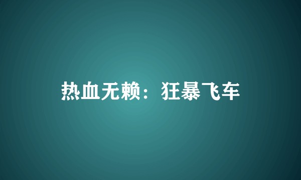 热血无赖：狂暴飞车