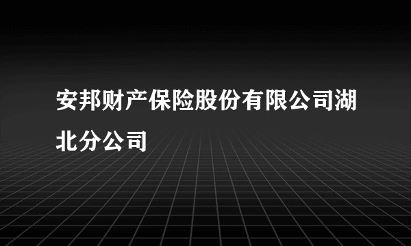 安邦财产保险股份有限公司湖北分公司