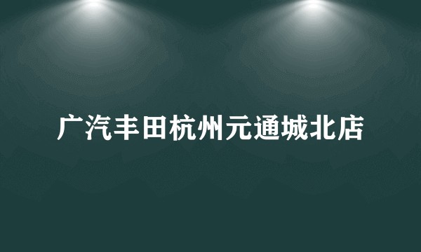 广汽丰田杭州元通城北店