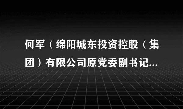 何军(绵阳城东投资控股(集团)有限公司原党委副书记、常务副董事长、总经理)