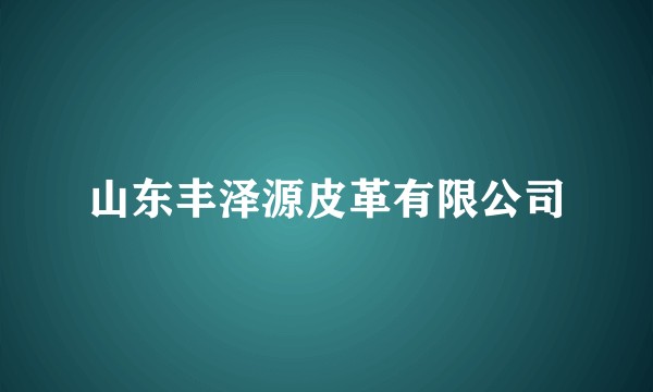 山东丰泽源皮革有限公司