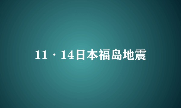 11·14日本福岛地震