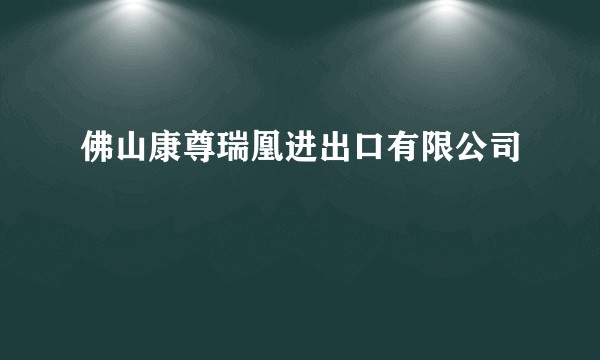佛山康尊瑞凰进出口有限公司