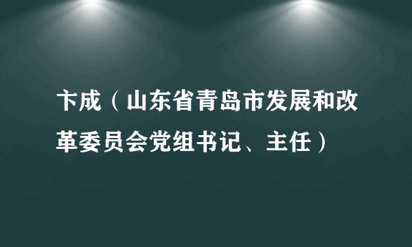 卞成（山东省青岛市发展和改革委员会党组书记、主任）
