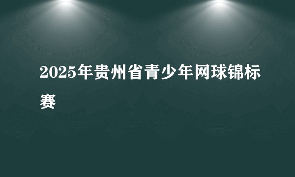2025年贵州省青少年网球锦标赛