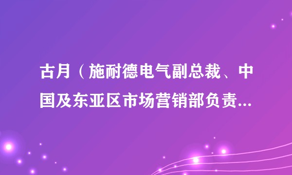 古月（施耐德电气副总裁、中国及东亚区市场营销部负责人、商业价值研究院联席院长）