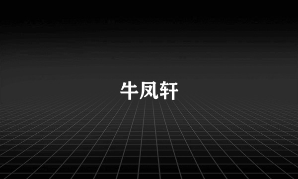 牛凤轩