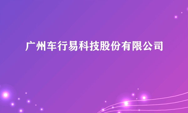 广州车行易科技股份有限公司
