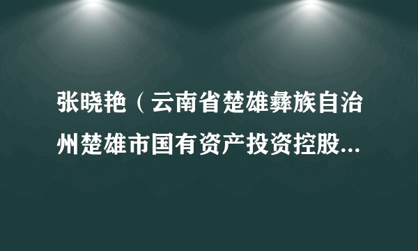 张晓艳（云南省楚雄彝族自治州楚雄市国有资产投资控股集团有限公司董事长）