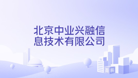 北京中业兴融信息技术有限公司