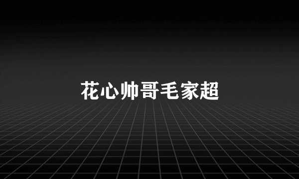 花心帅哥毛家超