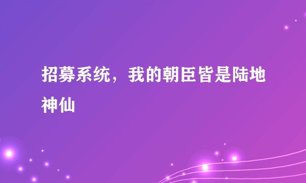 招募系统，我的朝臣皆是陆地神仙