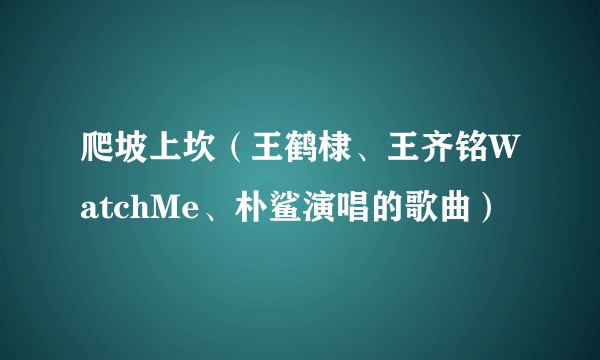 爬坡上坎（王鹤棣、王齐铭WatchMe、朴鲨演唱的歌曲）