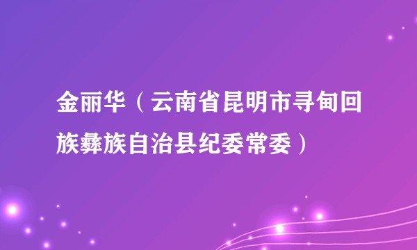 金丽华(云南省昆明市寻甸回族彝族自治县纪委常委)