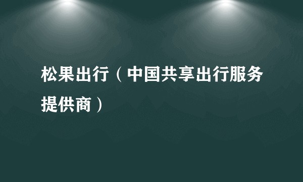 松果出行（中国共享出行服务提供商）