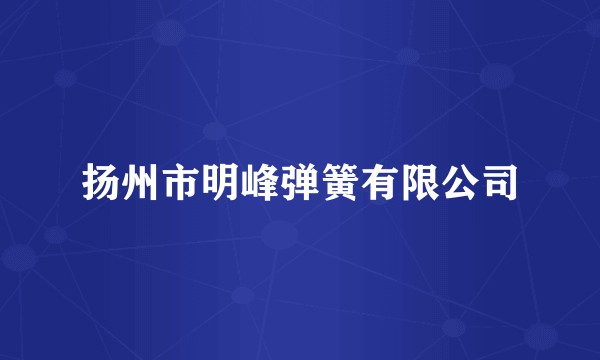 扬州市明峰弹簧有限公司
