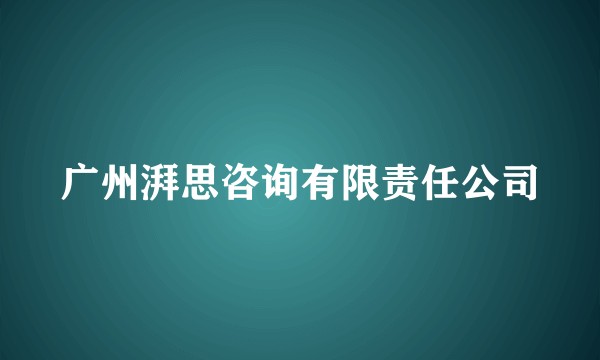 广州湃思咨询有限责任公司