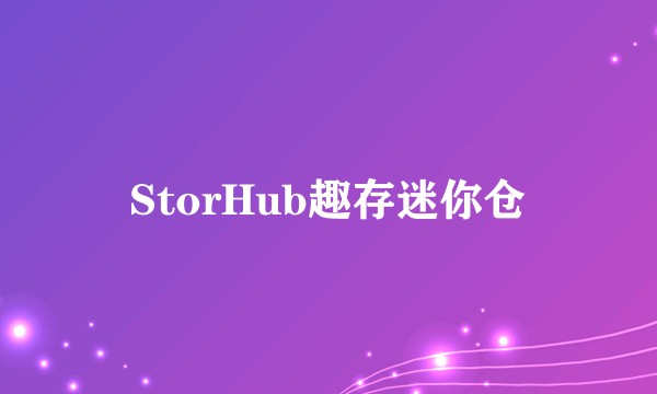 StorHub趣存迷你仓