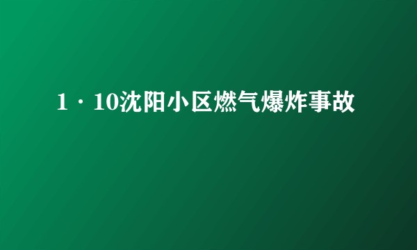 1·10沈阳小区燃气爆炸事故