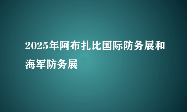 2025年阿布扎比国际防务展和海军防务展