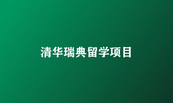 清华瑞典留学项目
