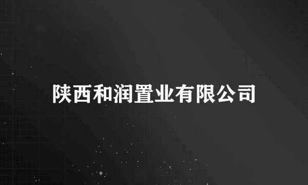 陕西和润置业有限公司