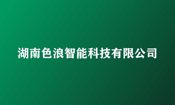 湖南色浪智能科技有限公司