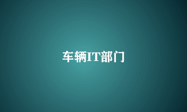 车辆IT部门