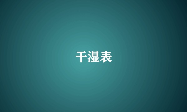 干湿表