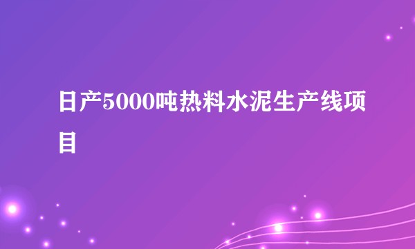 日产5000吨热料水泥生产线项目