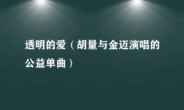 透明的爱（胡量与金迈演唱的公益单曲）