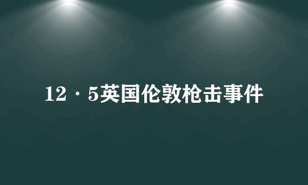12·5英国伦敦枪击事件