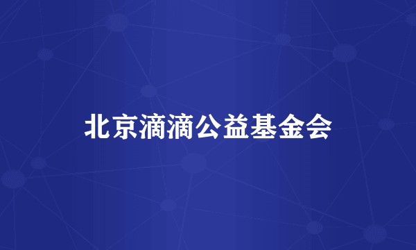 北京滴滴公益基金会
