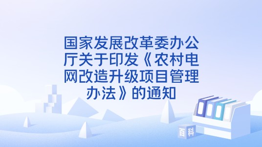 国家发展改革委办公厅关于印发《农村电网改造升级项目管理办法》的通知