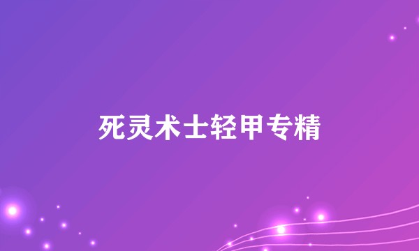 死灵术士轻甲专精