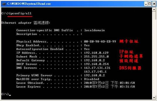 IP CONFIG TLW