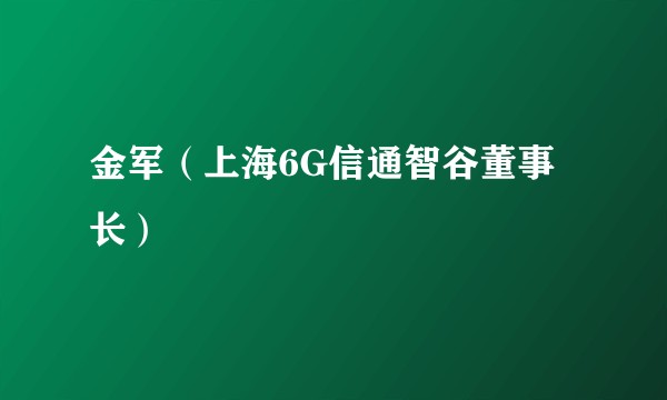 金军（上海6G信通智谷董事长）