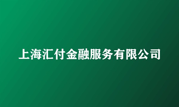 上海汇付金融服务有限公司