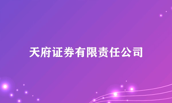 天府证券有限责任公司