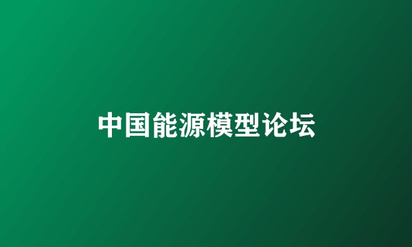 中国能源模型论坛