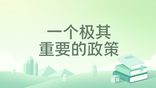 一个极其重要的政策
