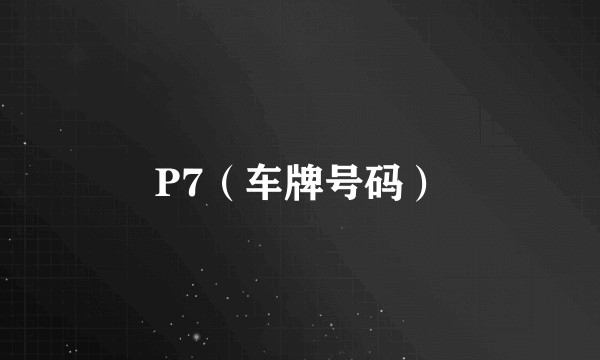 P7（车牌号码）