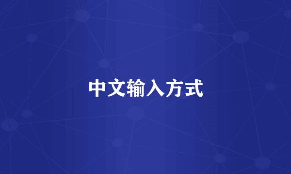 中文输入方式