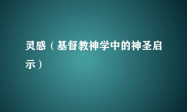 灵感(基督教神学中的神圣启示)