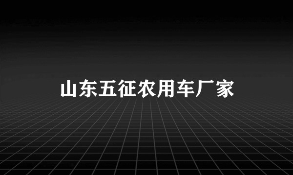 山东五征农用车厂家