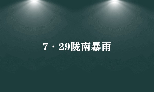 7·29陇南暴雨