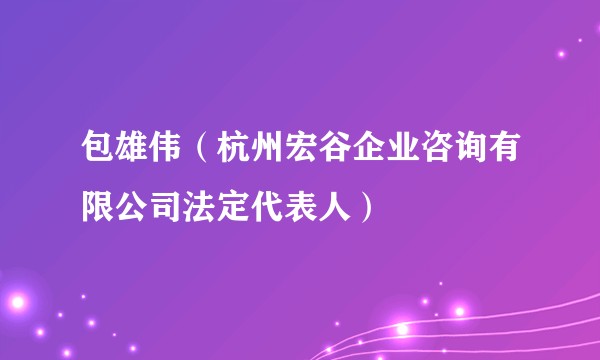 包雄伟（杭州宏谷企业咨询有限公司法定代表人）