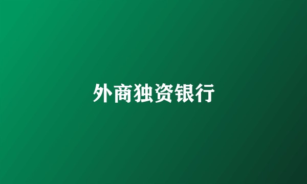 外商独资银行